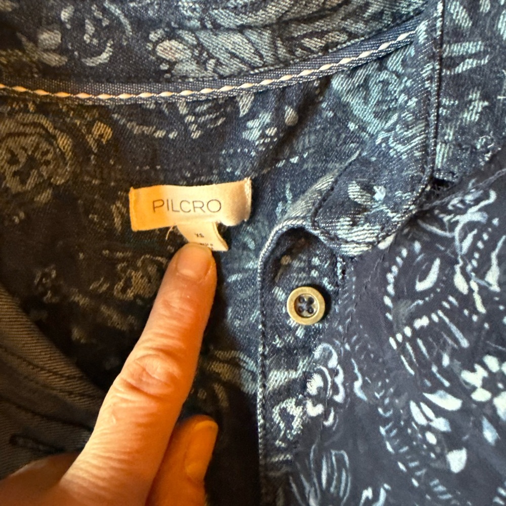 Pilcro Blue Patterned Women's Top